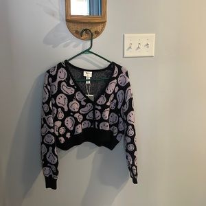 Smiley X H&M Cropped Cardigan NWT